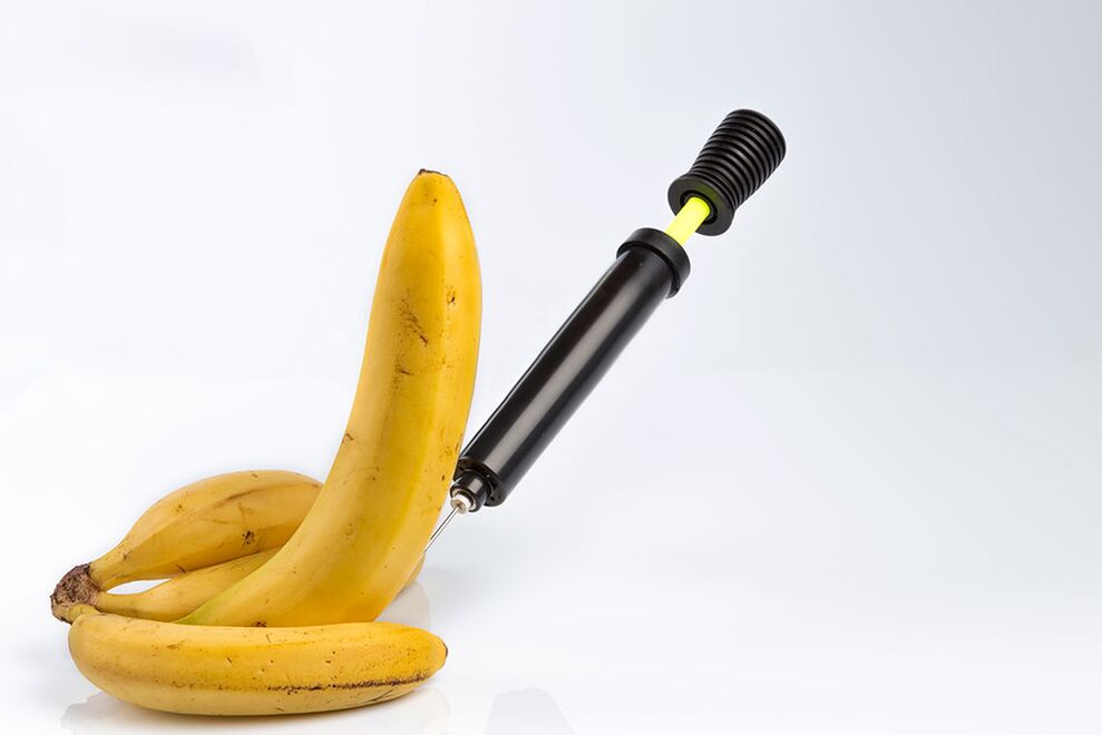 banana injection simulates penis enlargement injection